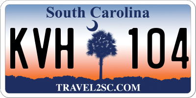 SC license plate KVH104