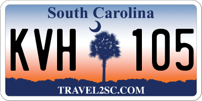 SC license plate KVH105