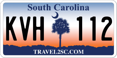 SC license plate KVH112