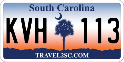 SC license plate KVH113