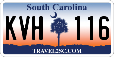 SC license plate KVH116