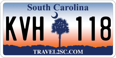 SC license plate KVH118
