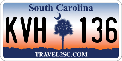 SC license plate KVH136