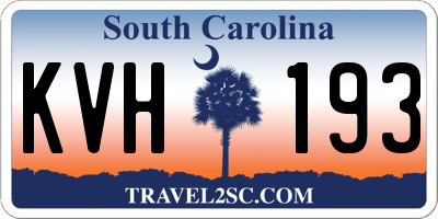 SC license plate KVH193