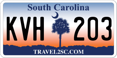 SC license plate KVH203