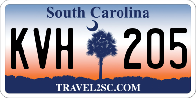 SC license plate KVH205