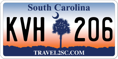 SC license plate KVH206