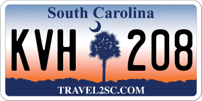 SC license plate KVH208
