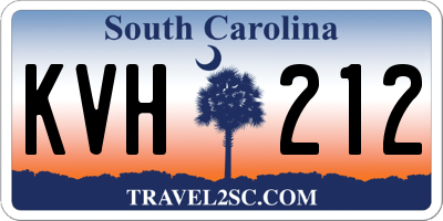 SC license plate KVH212