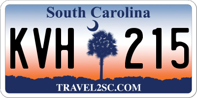 SC license plate KVH215