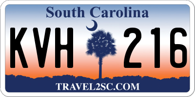 SC license plate KVH216