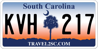 SC license plate KVH217