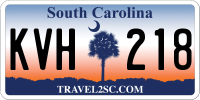 SC license plate KVH218
