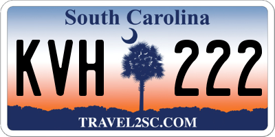 SC license plate KVH222