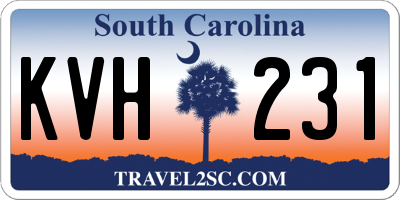 SC license plate KVH231