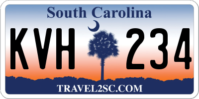 SC license plate KVH234