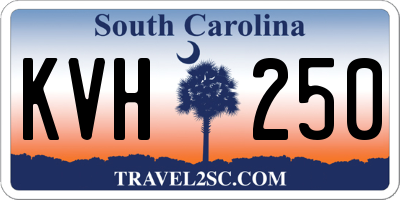 SC license plate KVH250