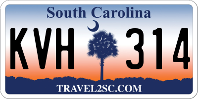SC license plate KVH314