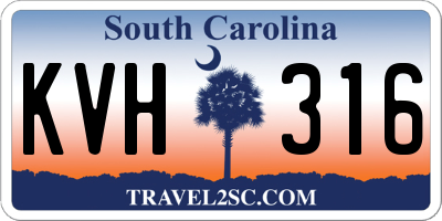 SC license plate KVH316