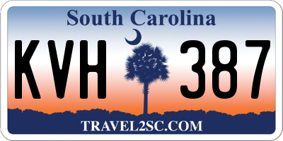 SC license plate KVH387
