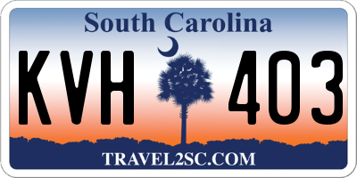 SC license plate KVH403