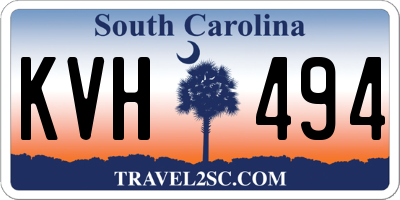 SC license plate KVH494