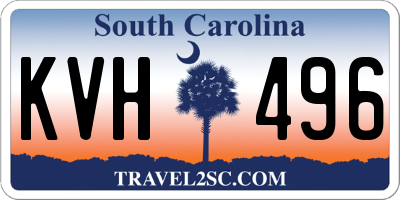 SC license plate KVH496