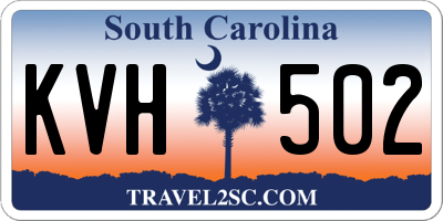 SC license plate KVH502