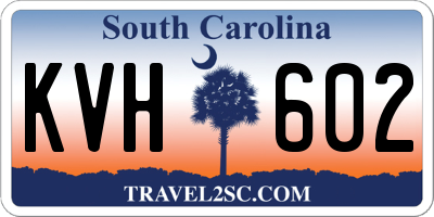 SC license plate KVH602