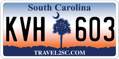 SC license plate KVH603