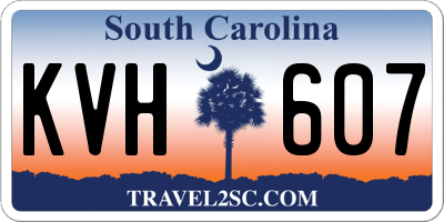 SC license plate KVH607