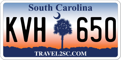 SC license plate KVH650