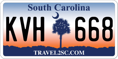 SC license plate KVH668