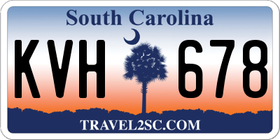 SC license plate KVH678