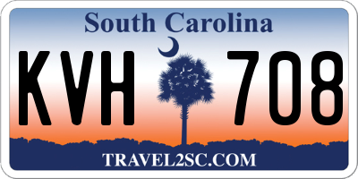 SC license plate KVH708