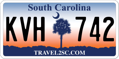 SC license plate KVH742