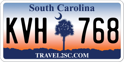 SC license plate KVH768