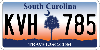 SC license plate KVH785