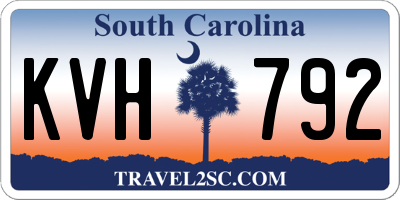 SC license plate KVH792