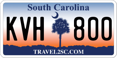 SC license plate KVH800