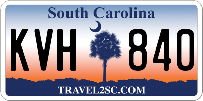 SC license plate KVH840