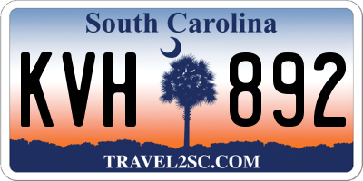 SC license plate KVH892