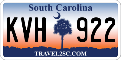 SC license plate KVH922