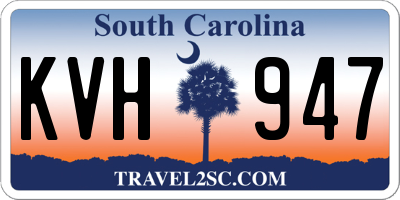 SC license plate KVH947