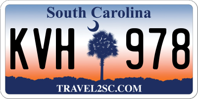 SC license plate KVH978
