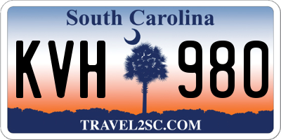 SC license plate KVH980