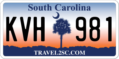SC license plate KVH981