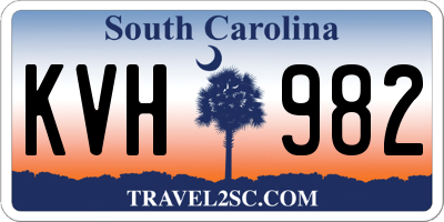 SC license plate KVH982