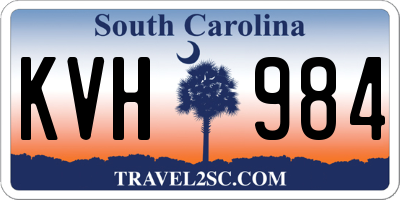 SC license plate KVH984
