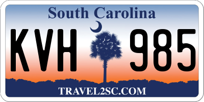 SC license plate KVH985
